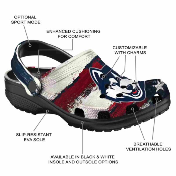 custom uconn huskies patriotic stripes clog new arrival