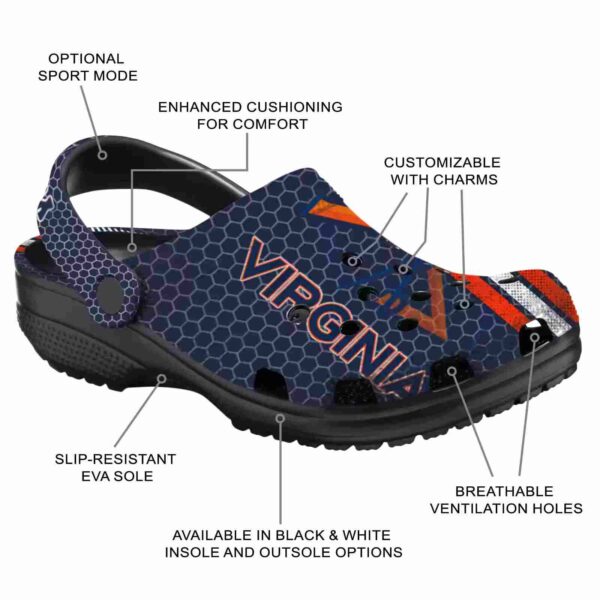 custom virginia cavaliers contrasting stripes clog new arrival