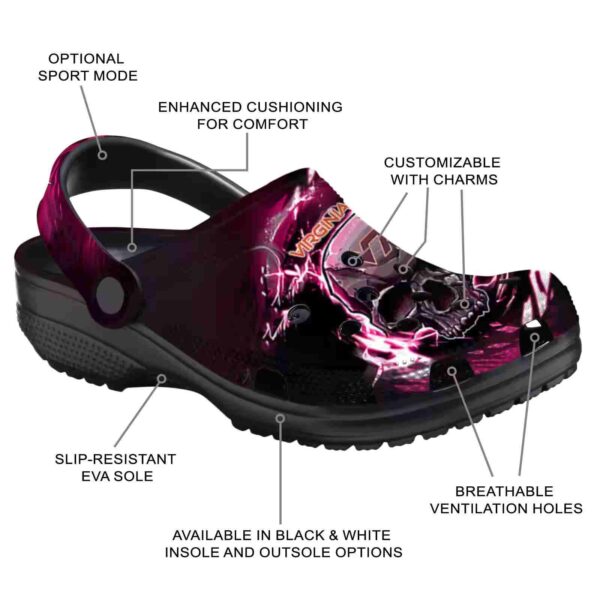 custom virginia tech hokies gothic skull crocs new arrival