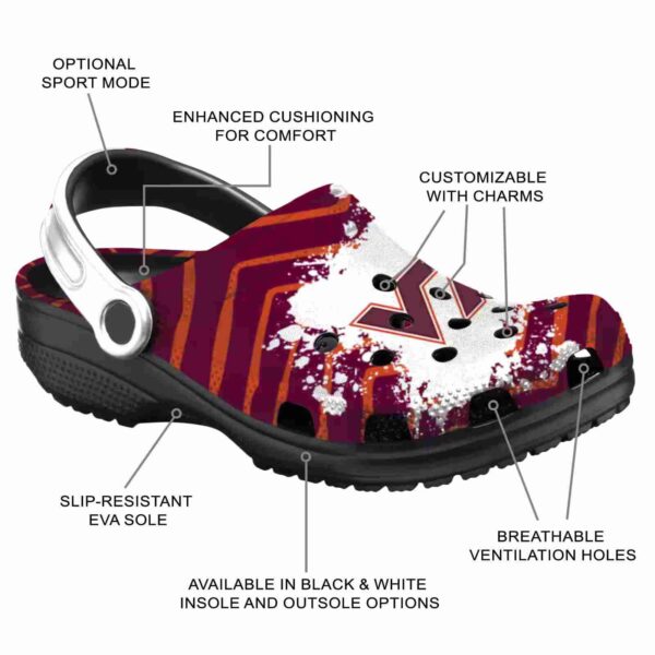 custom virginia tech hokies zigzag paint burst crocs new arrival