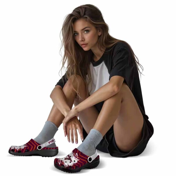custom virginia tech hokies zigzag paint burst crocs premium grade