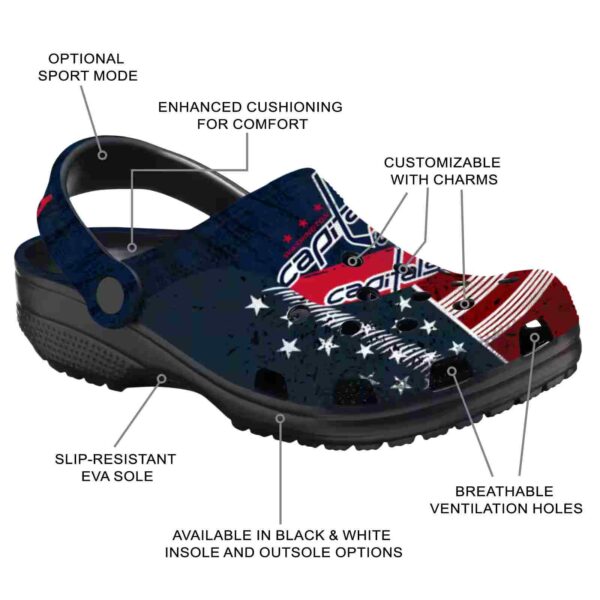 custom washington capitals star spangled side pattern clog new arrival