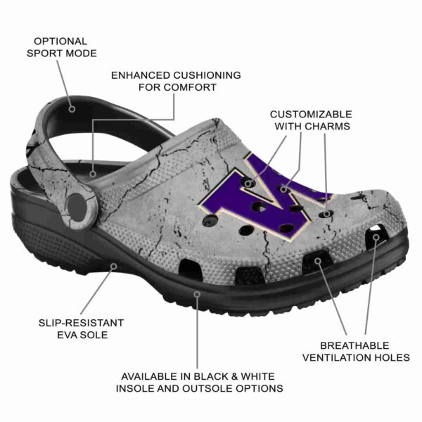 custom washington huskies cracked texture crocs new arrival