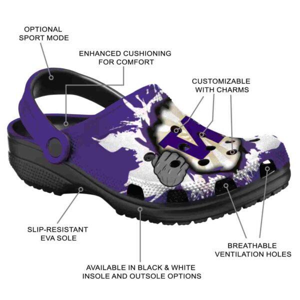 custom washington huskies gripping hand crocs new arrival