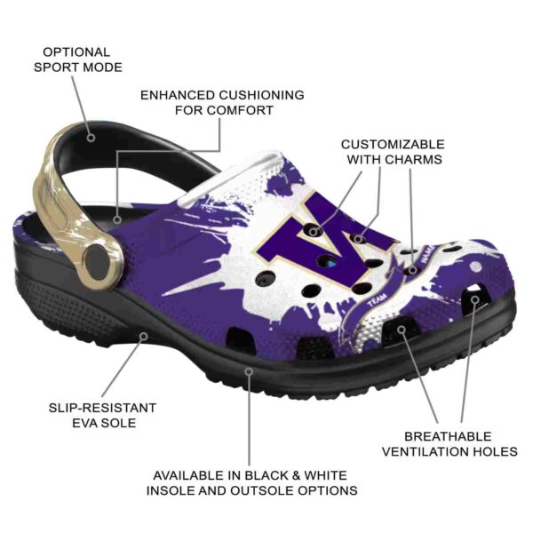 custom washington huskies splatter pattern crocs new arrival