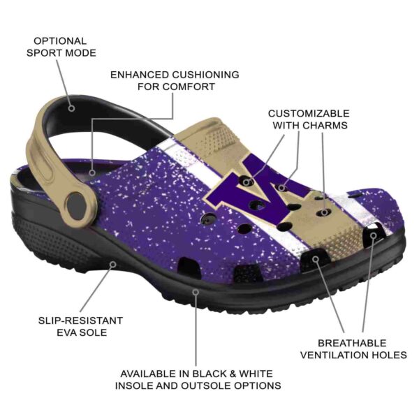 custom washington huskies vertical stripes crocs new arrival