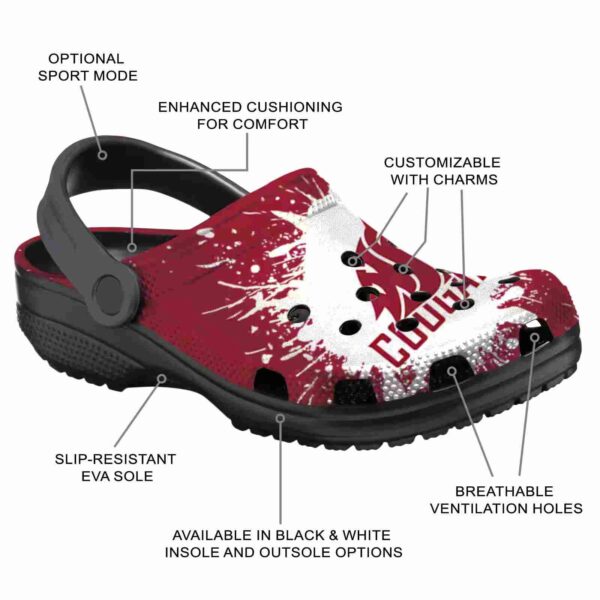 custom washington state cougars splash art clog new arrival