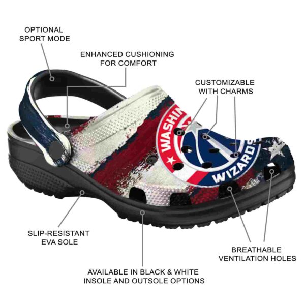 custom washington wizards patriotic stripes clog new arrival