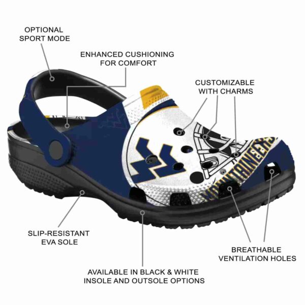 custom west virginia mountaineers football helmet crocs new arrival