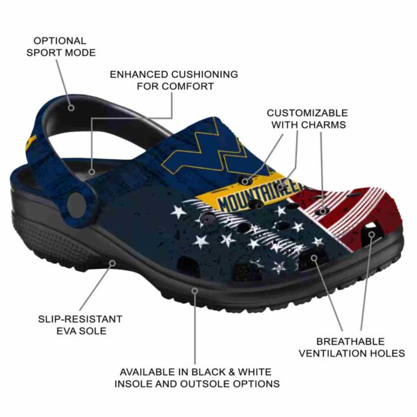 custom west virginia mountaineers star spangled side pattern crocs new arrival