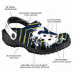 Custom West Virginia Mountaineers Zigzag Paint Burst Crocs Best selling