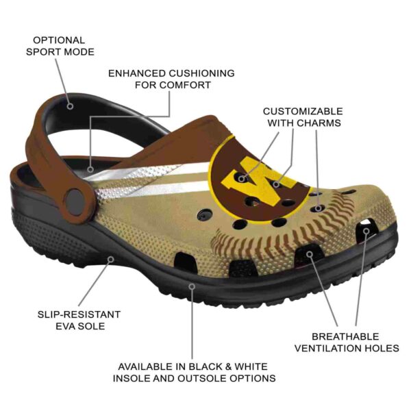 custom western michigan broncos baseball motif clog new arrival