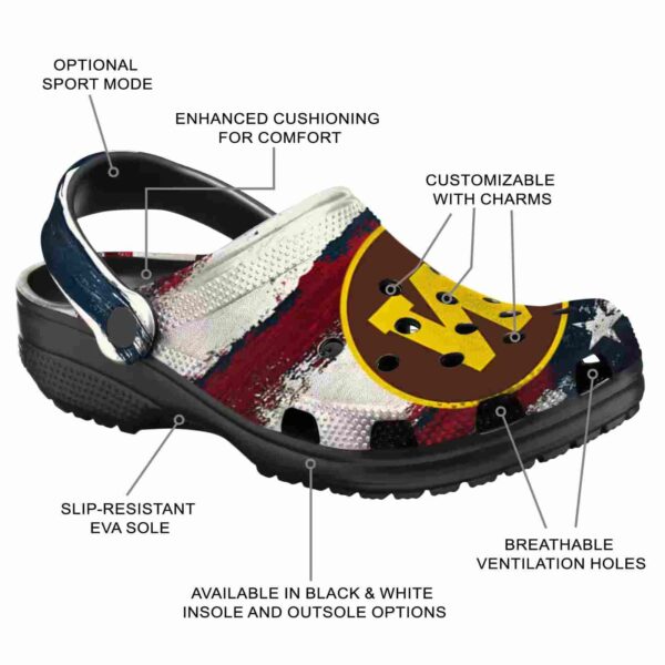 custom western michigan broncos patriotic stripes clog new arrival