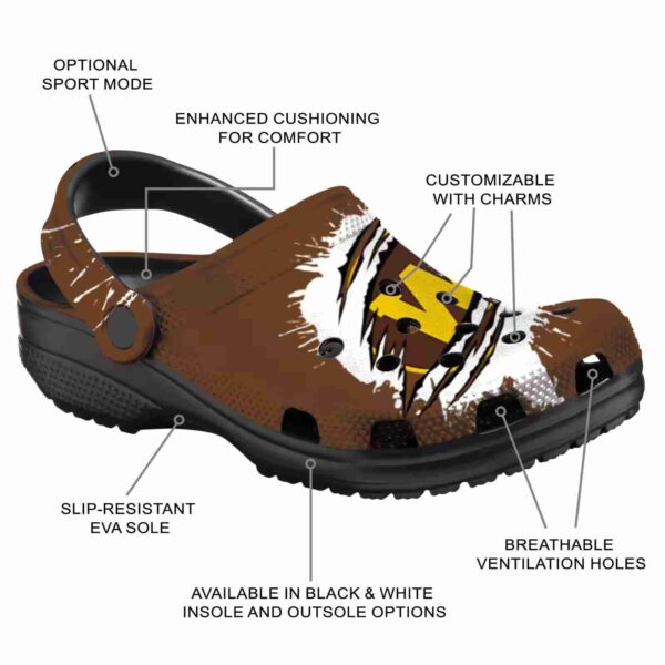 custom western michigan broncos splash motif background clog new arrival