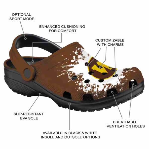custom western michigan broncos splatter background clog new arrival