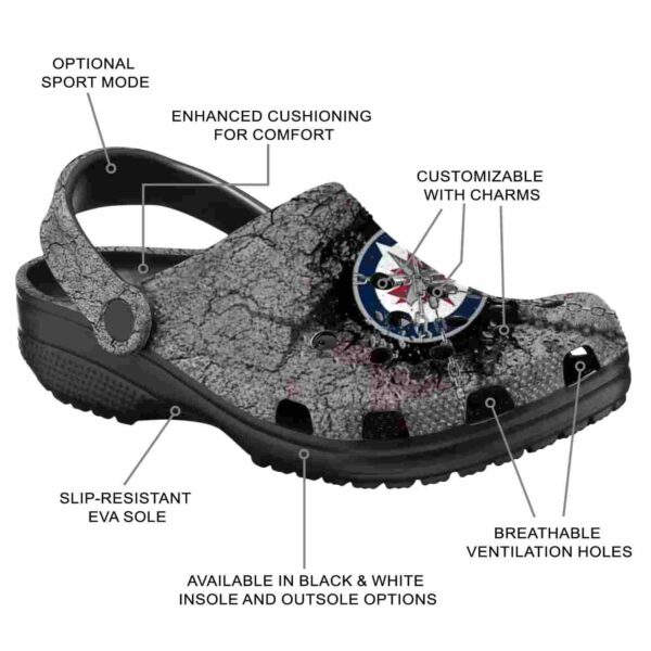 custom winnipeg jets cracked ground texture clog new arrival