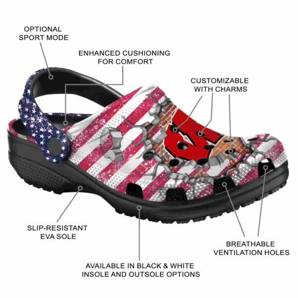 custom wisconsin badgers freedom splinter crocs new arrival