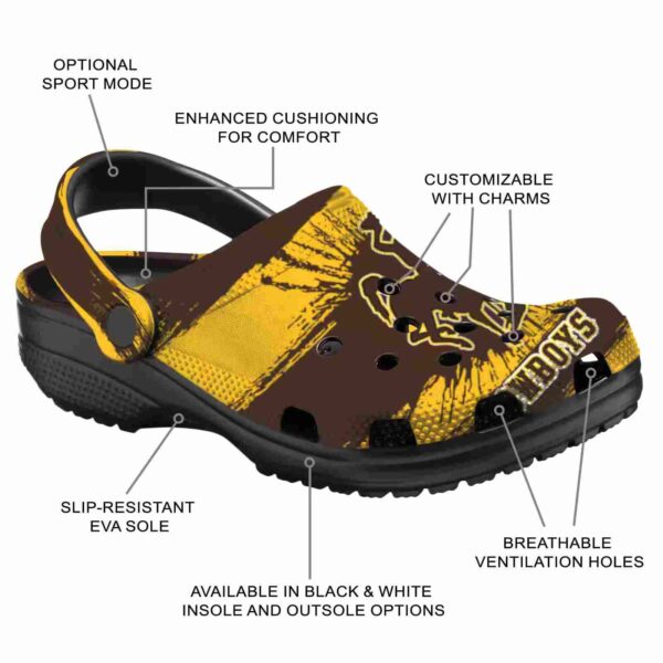 custom wyoming cowboys paint splatter graphics clog new arrival