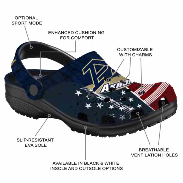 customized akron zips star spangled side pattern clog new arrival