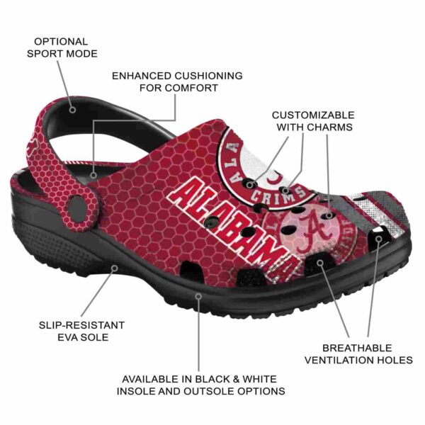 customized alabama crimson tide contrasting stripes crocs new arrival