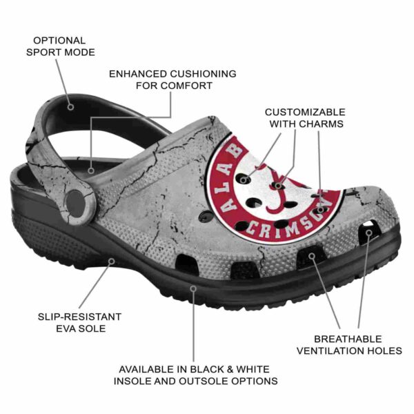 customized alabama crimson tide cracked texture crocs new arrival