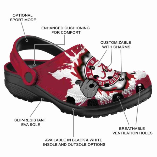 customized alabama crimson tide gripping hand crocs new arrival