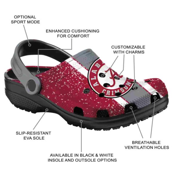 customized alabama crimson tide vertical stripes crocs new arrival