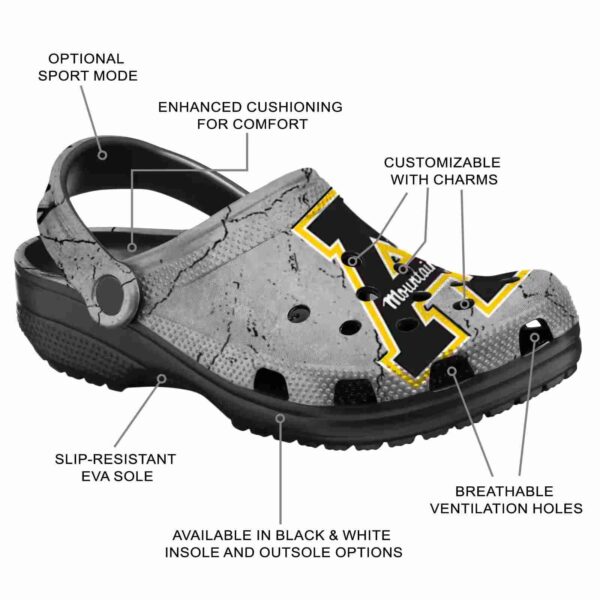 customized appalachian state mountaineers cracked texture clog new arrival