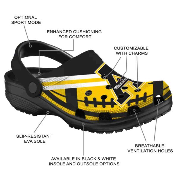 customized appalachian state mountaineers football motif clog new arrival