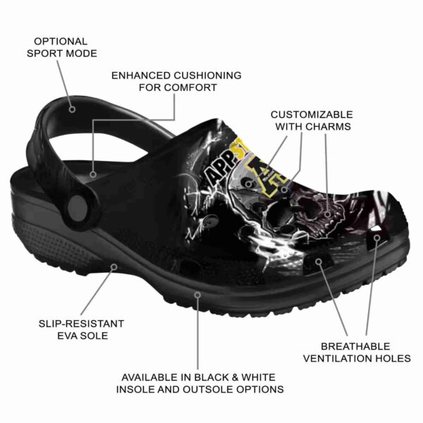customized appalachian state mountaineers gothic skull clog new arrival