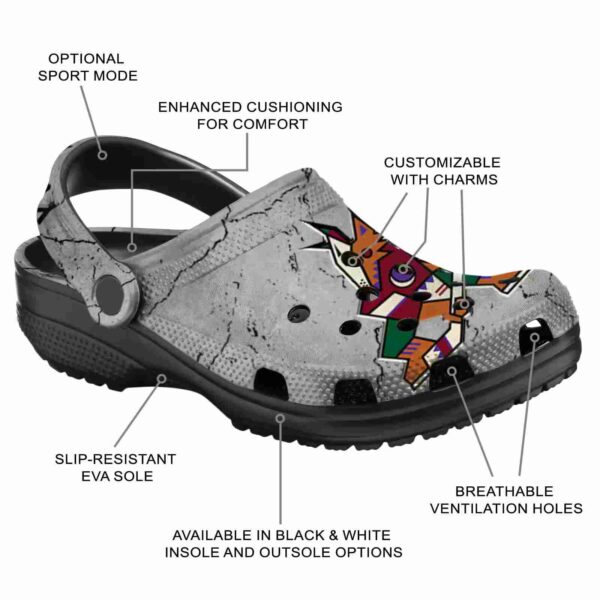 customized arizona coyotes cracked texture clog new arrival