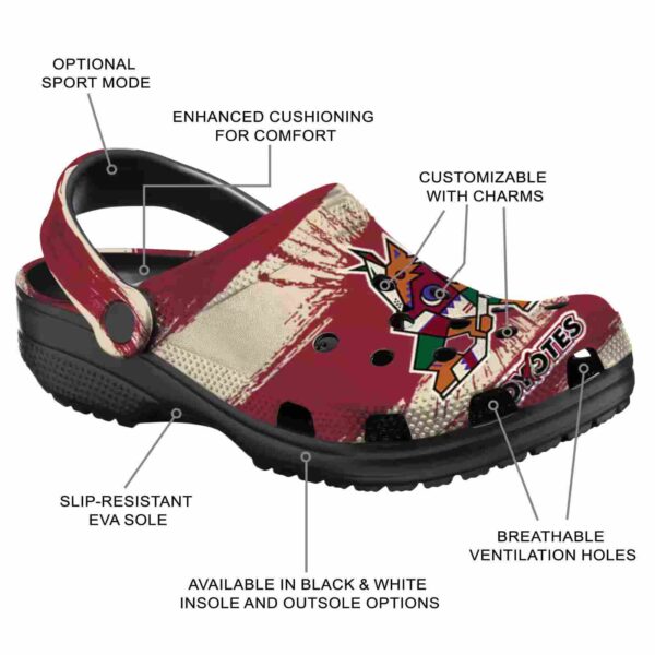 customized arizona coyotes paint splatter graphics clog new arrival