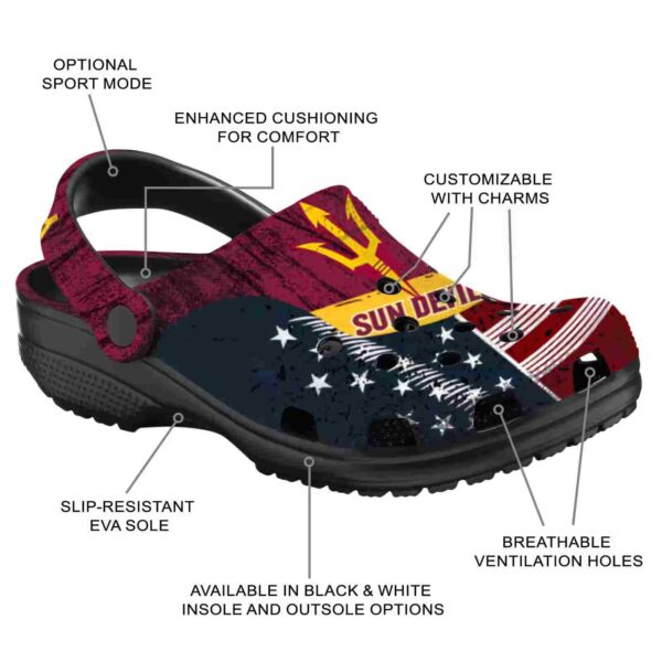 customized arizona state sun devils star spangled side pattern crocs new arrival