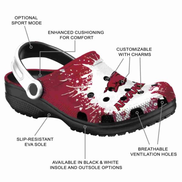 customized arkansas razorbacks splash art crocs new arrival