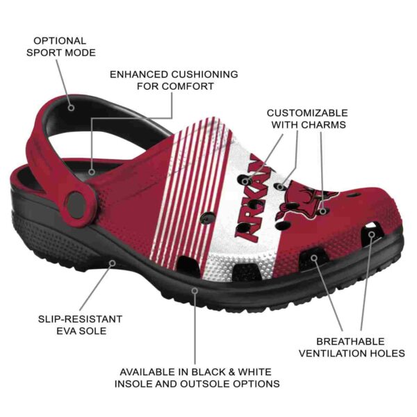 customized arkansas razorbacks vibrant dual tone crocs new arrival