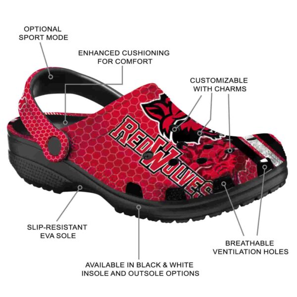 customized arkansas state red wolves contrasting stripes clog new arrival
