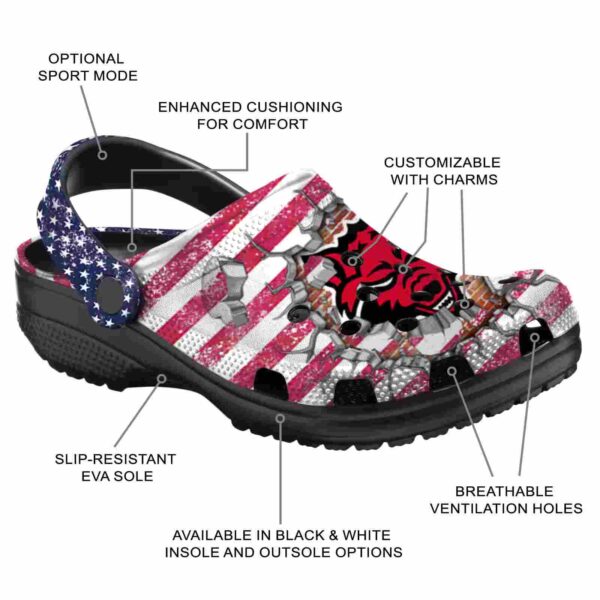 customized arkansas state red wolves freedom splinter clog new arrival