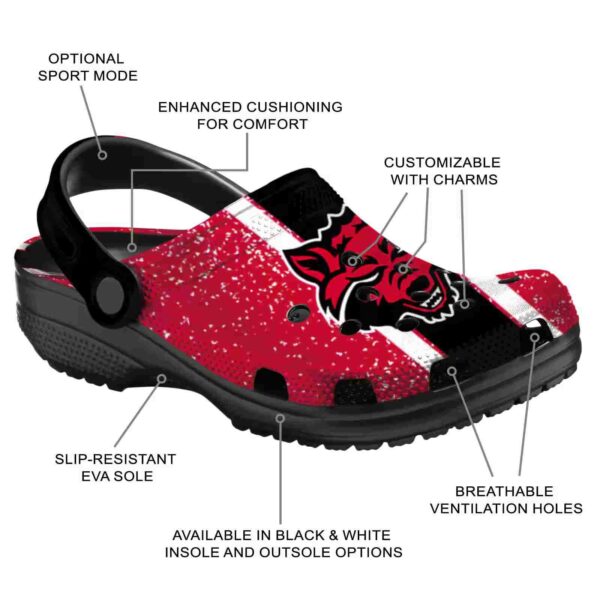 customized arkansas state red wolves vertical stripes clog new arrival