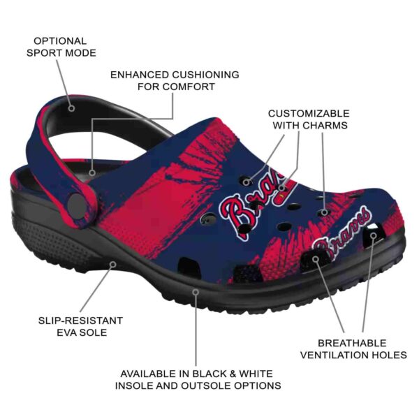 customized atlanta braves paint splatter graphics crocs new arrival