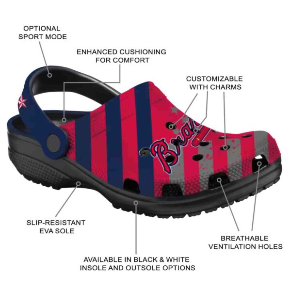 customized atlanta braves star spangled graphic crocs new arrival