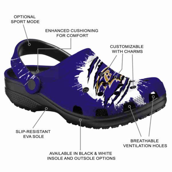 customized baltimore ravens splash motif background crocs new arrival