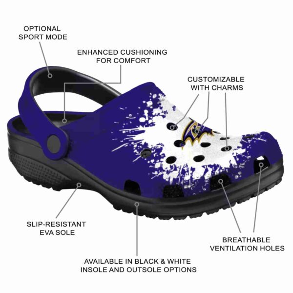 customized baltimore ravens splatter background crocs new arrival