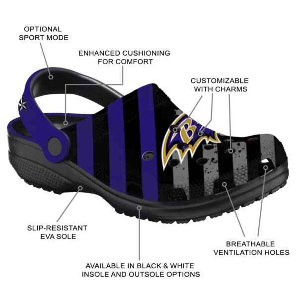 customized baltimore ravens star spangled graphic crocs new arrival