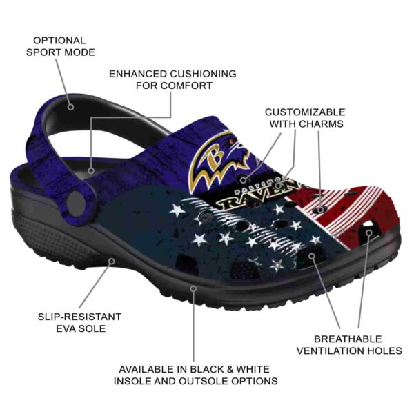 customized baltimore ravens star spangled side pattern crocs new arrival