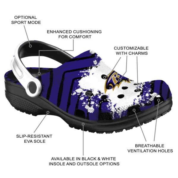 customized baltimore ravens zigzag paint burst crocs new arrival