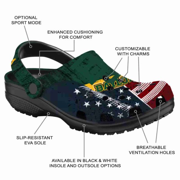 customized baylor bears star spangled side pattern clog new arrival