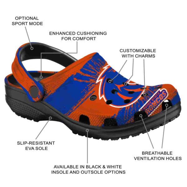 customized boise state broncos paint splatter graphics clog new arrival