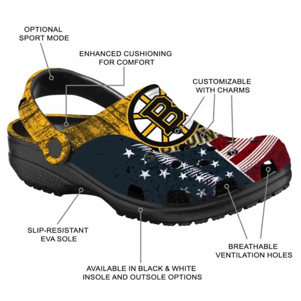 customized boston bruins star spangled side pattern clog new arrival