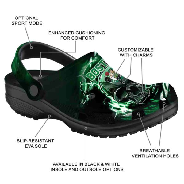 customized boston celtics gothic skull crocs new arrival