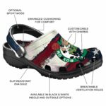customized boston celtics patriotic stripes crocs fashion forward